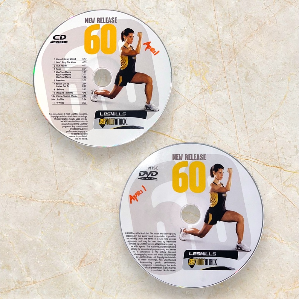 Les Mills BODYATTACK 60 CD, DVD, & Choreography Booklet